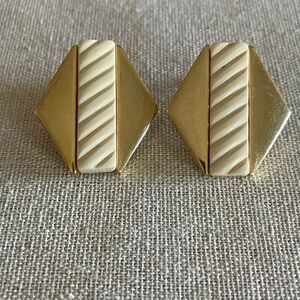 Vintage Napier Gold & Lucite Modernist Runway Earrings